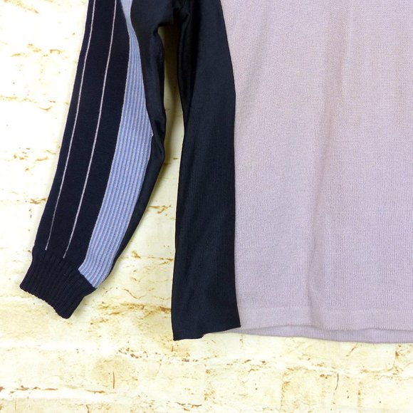 Vintage Avalanche Lasley-Seattle Sweater Women S Pink Blue Striped Half Zip Wool - Picture 5 of 12